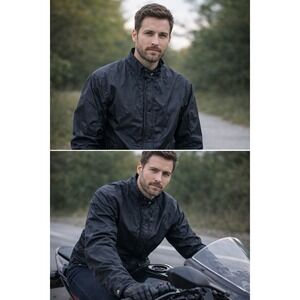 Joe Rocket‎ Nylon Black Zip In Liner Black Motorcycle Jacket Men's Size Large